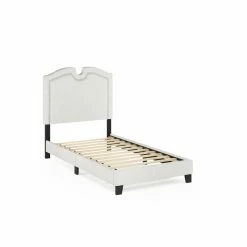 New ✨ King Furinno Davina Nailhead Trim Upholstered Platform Bed 🎁 -Beds Shop detailLLYT615