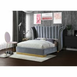New β King Meridian Furniture Inc Flora Upholstered Wingback Low Profile Bed With Nailhead Trim π₯ 10 New β King Meridian Furniture Inc Flora Upholstered Wingback Low Profile Bed With Nailhead Trim π₯ -Beds Shop detailMERI594