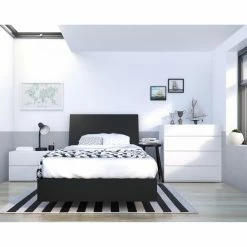 Hot Sale 🛒 Queen Nexera Noir/Opaci-T Wood Platform Bed 🔔 -Beds Shop detailMFI697