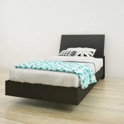 Flash Sale 🔥 Queen Nexera Noir Headboard And Platform Bed 🎁 -Beds Shop detailMFI728