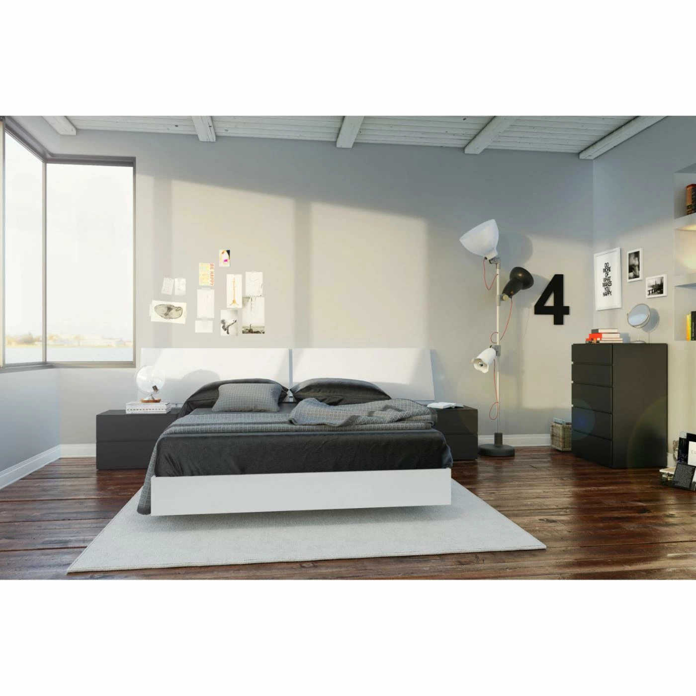 Outlet π Queen Nexera Panoramic Headboard And Platform Bed π₯° 5 Outlet π Queen Nexera Panoramic Headboard And Platform Bed π₯° - Image 3