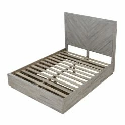 Promo 👍 King Modus Herringbone Solid Wood Storage Platform Bed 🔥 -Beds Shop detailMOD1159