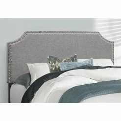 Buy 🛒 Queen Monarch Specialties Linen With Nailhead Trim Bed 😀 -Beds Shop detailMON1481