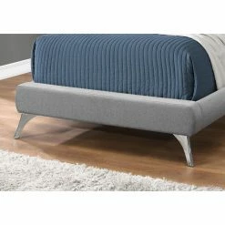 Wholesale 😉 Queen Monarch Specialties Mid-Century Modern Upholstered Panel Bed 👏 -Beds Shop detailMON1570