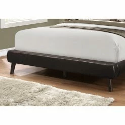 Cheapest 🧨 Queen Monarch Specialties Retro Tufted Faux Leather Upholstered Panel Bed 👍 -Beds Shop detailMON1575