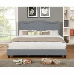 Best Sale ✨ Queen Nathaniel Home Angelina Upholstered Platform Bed 🤩 -Beds Shop detailNATH075