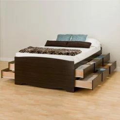 Coupon 🧨 Prepac Manufacturing Queen Prepac Tall Storage Platform Bed 🎉 -Beds Shop detailPRM096
