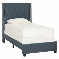Promo 🥰 Queen Safavieh Winslet Wingback Upholstered Platform Bed 👍 -Beds Shop detailSAV4702