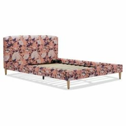 Outlet 🔔 California King Vintage Floral Upholstered Platform Bed By Drew Barrymore Flower Home 🔔 -Beds Shop detailSKY2014
