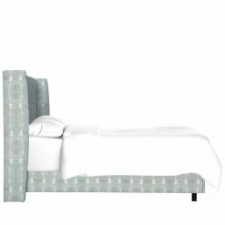 Brand new 💯 King Skyline Furniture Bali Mist Wingback Upholstered Panel Bed 🧨 -Beds Shop detailSKY2044