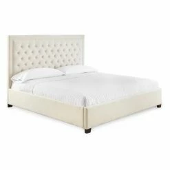 Buy 🎉 King Steve Silver Co. Isadora Upholstered Platform Bed 😀 -Beds Shop detailSSC2843