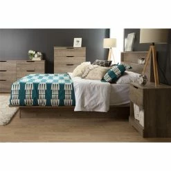 Outlet 🎁 South Shore Holland Full / Queen Platform Complete Bed With Drawer 🔥 -Beds Shop detailSSI1845