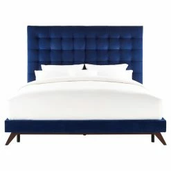 Best deal 🧨 Queen TOV Furniture Eden Velvet Upholstered Platform Bed 🛒 -Beds Shop detailTOVF002
