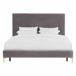 Discount ⭐ Queen TOV Furniture Delilah Velvet Upholstered Platform Bed 🎉 -Beds Shop detailTOVF506