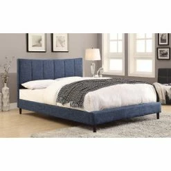 New 👏 Queen WHi Upholstered Platform Bed 💯 -Beds Shop detailWORW084