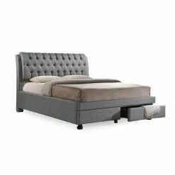 Coupon 🧨 King Baxton Studio Ainge Upholstered Storage Platform Bed 👍 -Beds Shop detailWSI2589
