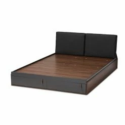 Cheapest 😍 Queen HN Home Goff Mid-Century Modern Storage Platform Bed 🎁 -Beds Shop detailWSI4393