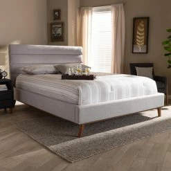 Hot Sale 🎉 King Baxton Studio Erlend Upholstered Platform Bed ✔️ -Beds Shop detailWSI4590