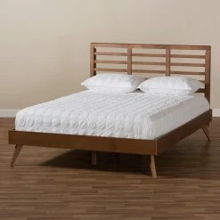 Best reviews of ✨ Queen HN Home Krier Mid-Century Modern Wood Platform Bed 💯 -Beds Shop detailWSI4596