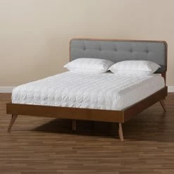 Best deal ⭐ King Baxton Studio Dilara Upholstered Wood Platform Bed 🔔 -Beds Shop detailWSI4598