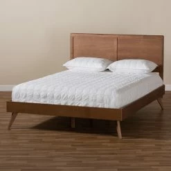 Brand new ⭐ King HN Home Lohk Mid-Century Modern Wood Platform Bed 🎁 -Beds Shop detailWSI4600