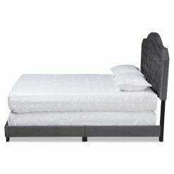 Buy 🧨 Queen Baxton Studio Samantha Upholstered Button Tufted Panel Bed 😀 -Beds Shop detailWSI4935