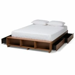 Brand new 🎁 Queen Baxton Studio Arthur Platform Bed 🛒 -Beds Shop detailWSI5111