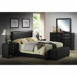 Buy ⌛ Acme Furniture King Acme Ireland III Upholstered Panel Bed 👍 -Beds Shop inuseACM1254
