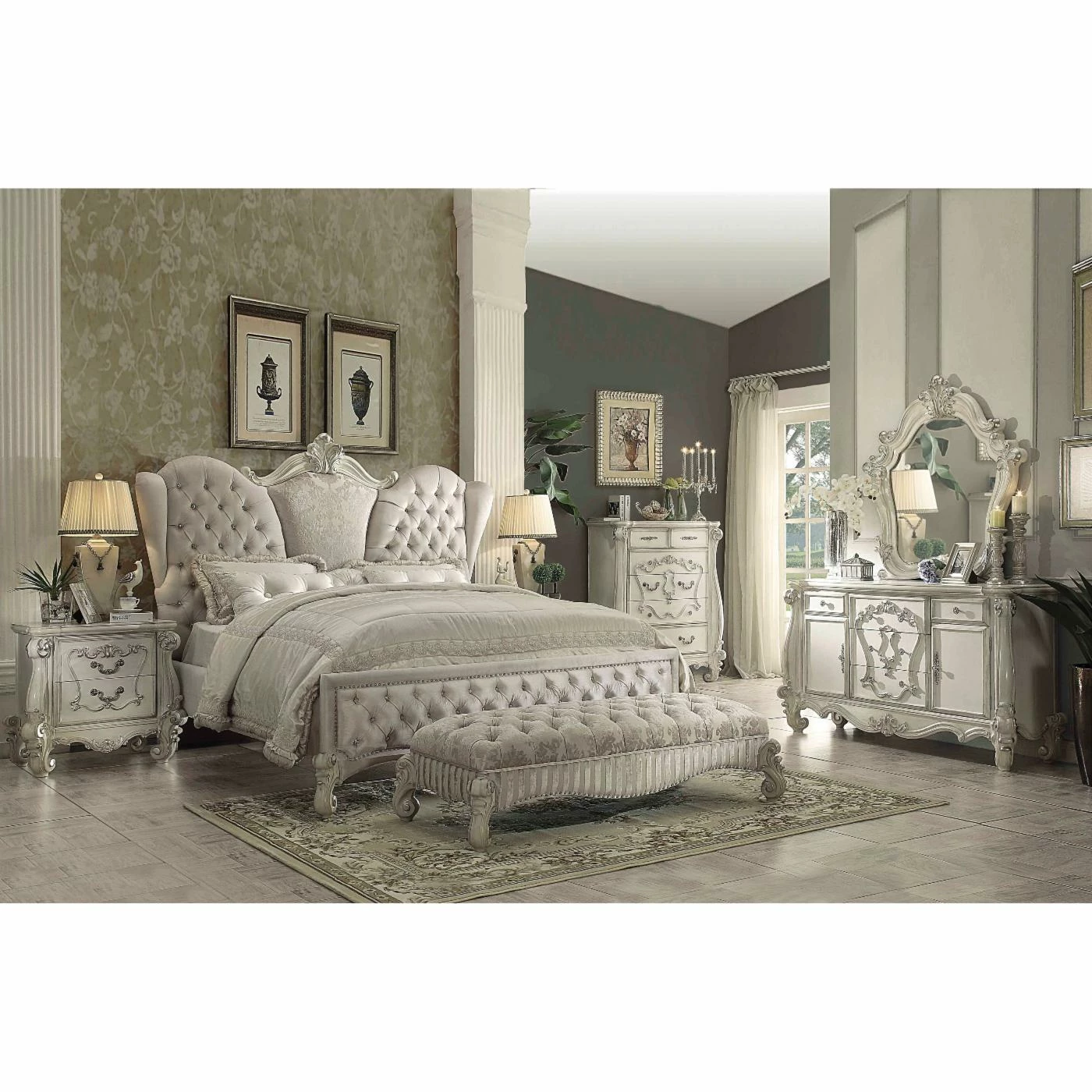 Hot Sale π₯° California King Acme Furniture Versailles Low Profile Velvet Bed π 4 Hot Sale π₯° California King Acme Furniture Versailles Low Profile Velvet Bed π - Image 2