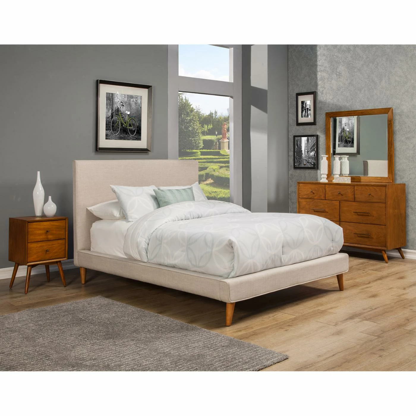 Buy π California King Alpine Furniture Britney Upholstered Platform Bed π 4 Buy π California King Alpine Furniture Britney Upholstered Platform Bed π - Image 2