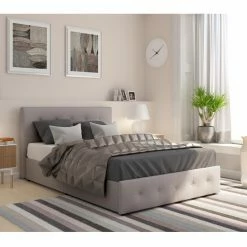 Outlet ✨ Full/Double DHP Rose Upholstered Platform Bed With Storage 👏 -Beds Shop inuseAMW1492