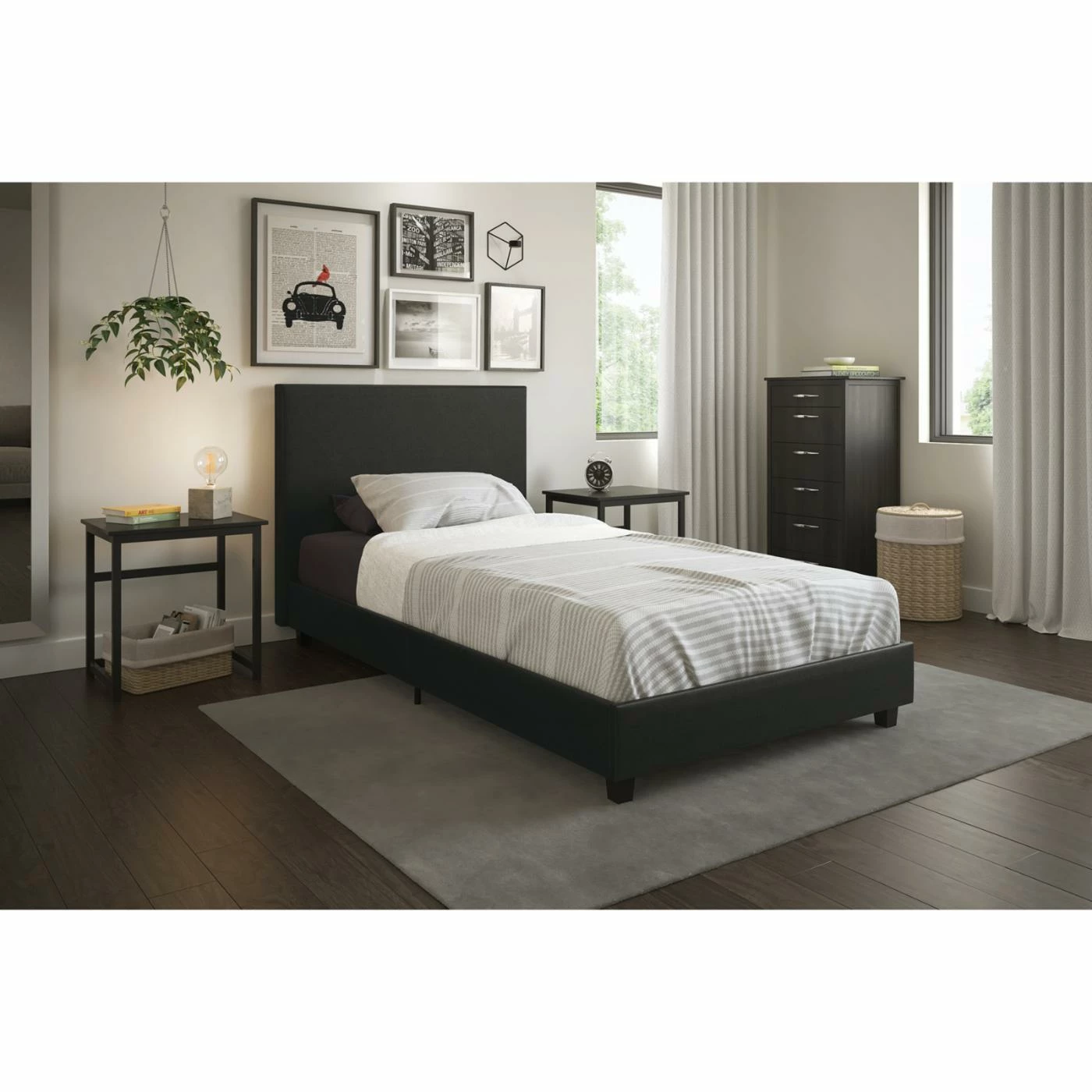 Hot Sale π― Queen Mainstays Faux Leather Platform Bed π― 4 Hot Sale π― Queen Mainstays Faux Leather Platform Bed π― - Image 2