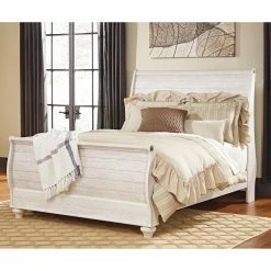 Deals 👍 King Signature Design By Ashley Willowton Sleigh Bed 👏 -Beds Shop inuseASHY2794