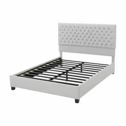 Wholesale ✔️ Best Selling Home Scout Fully Upholstered Light Grey Queen Bed 👏 -Beds Shop inuseBSHD3373