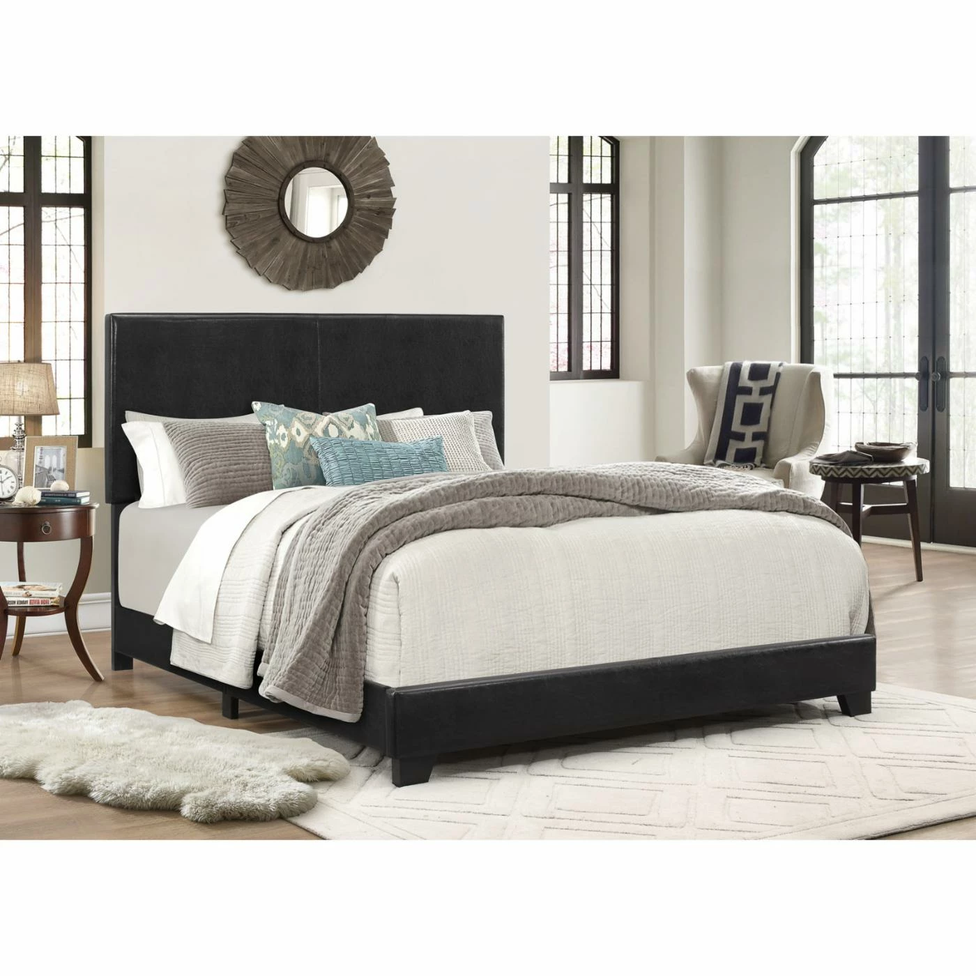 Best deal π€© California King Crown Mark Erin Faux Leather Upholstered Panel Bed β¨ 4 Best deal π€© California King Crown Mark Erin Faux Leather Upholstered Panel Bed β¨ - Image 2