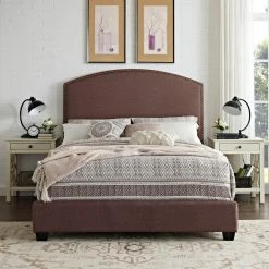 Discount 🎉 Full/Double Crosley Cassie Curved Upholstered Low Profile Bed ✔️ -Beds Shop inuseCRY919