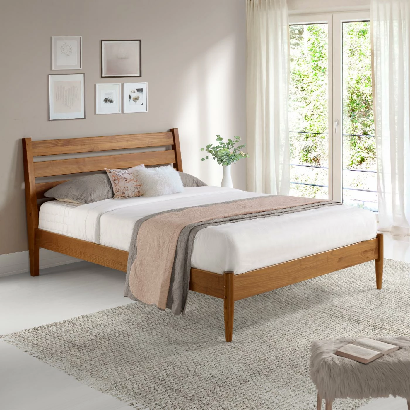 Budget π₯ Queen Camaflexi Mid-Century Modern Platform Bed π― 4 Budget π₯ Queen Camaflexi Mid-Century Modern Platform Bed π― - Image 2