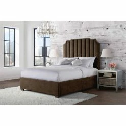 Hot Sale 👍 King Picket House Furnishings Duncan Upholstered Platform Bed 🔔 -Beds Shop inuseELET1172