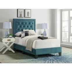 Hot Sale ⭐ Twin Picket House Furnishings Teagan Upholstered Platform Bed ⌛ 13 Hot Sale ⭐ Twin Picket House Furnishings Teagan Upholstered Platform Bed ⌛ -Beds Shop inuseELET1235