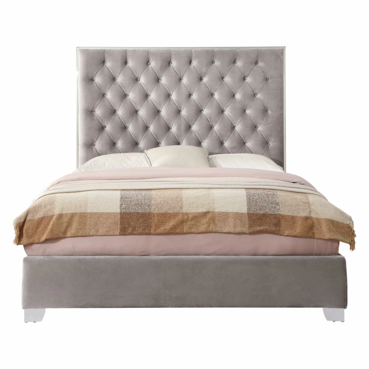 Top 10 π Wallace & Bay California King Wallace & Bay James Silver Gray Button Tufted Panel Bed π 4 Top 10 π Wallace & Bay California King Wallace & Bay James Silver Gray Button Tufted Panel Bed π - Image 2