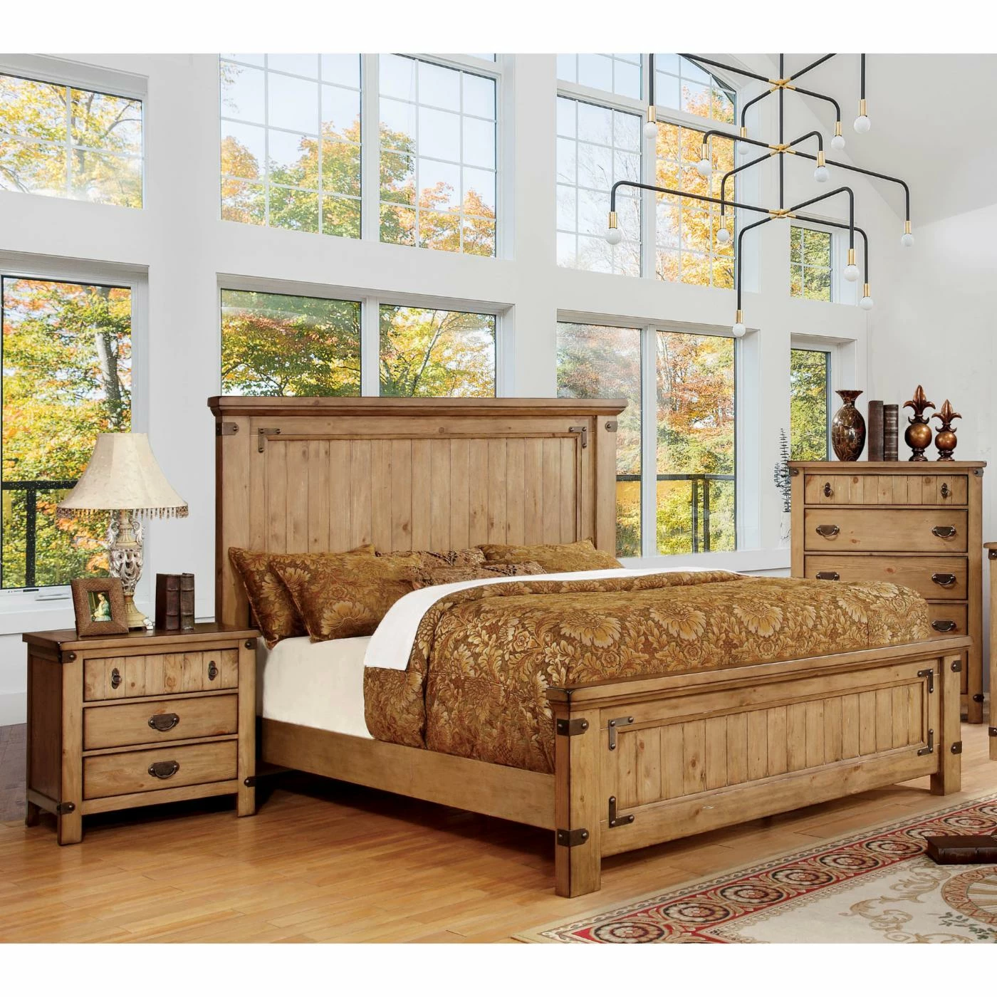 Best deal π California King Furniture Of America Cauble Antique Pine Bed π 4 Best deal π California King Furniture Of America Cauble Antique Pine Bed π - Image 2