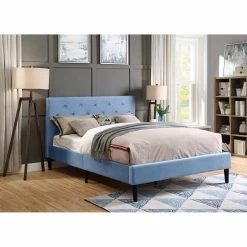 Hot Sale ⭐ Queen Furniture Of America Frohm Button Tufted Platform Bed 🛒 -Beds Shop inuseENLB4973