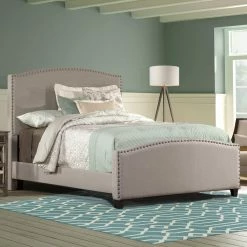 Promo 🎉 King Hillsdale Furniture Kerstein Nail Head Upholstered Panel Bed 🎁 -Beds Shop inuseHL4550
