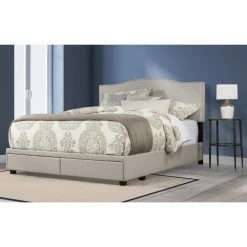 Cheap ✨ King Hillsdale Furniture Kiley Upholstered Storage Platform Bed 🎁 -Beds Shop inuseHL5411