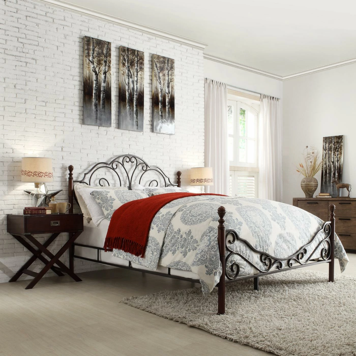 Cheapest π€© Weston Home Waterford Twin Metal Poster Bed - Cherry π― 4 Cheapest π€© Weston Home Waterford Twin Metal Poster Bed - Cherry π― - Image 2