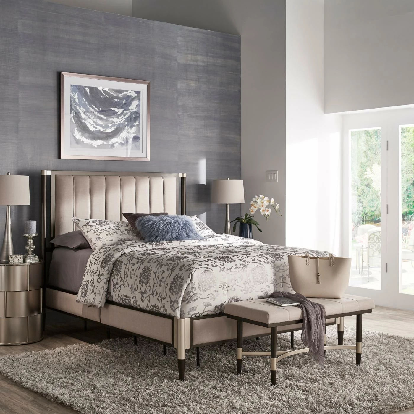Buy π Queen Weston Home Fabrio Upholstered Panel Bed With Optional Bench π 4 Buy π Queen Weston Home Fabrio Upholstered Panel Bed With Optional Bench π - Image 2
