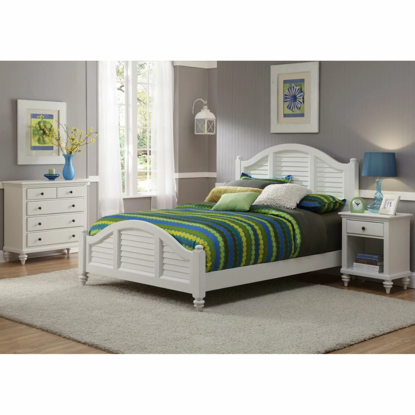 Wholesale ✨ Home Styles Bermuda Queen Low Profile Bed - White ⭐ 4 Wholesale ✨ Home Styles Bermuda Queen Low Profile Bed - White ⭐ - Image 2