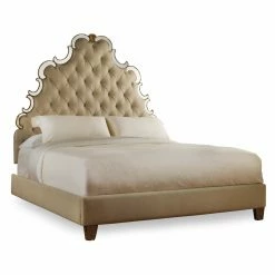 Best Sale 💯 California King Hooker Furniture Sanctuary Tufted Bed 🌟 -Beds Shop inuseHOOK2133