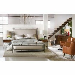 Wholesale ✔️ King Hooker Furniture Studio 7H Slumber Metal Upholstered Bed ⭐ -Beds Shop inuseHOOK4276