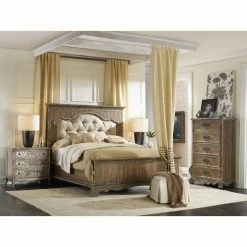 New 💯 California King Hooker Furniture Chatelet Upholstered Mantle Panel Bed ❤️ -Beds Shop inuseHOOK4294